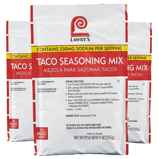 Lawrys Taco Seasoning No Msg Seasoning Taco Mix, 6 x 9 oz Case - DOT product image 6