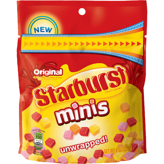 Starburst Original Minis Stand Up Pouch, 8 x 8 oz Case - Candy & Confections