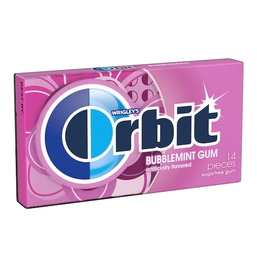 Orbit Mint Bubble Gum, 12 x 12 x 14 PC Case - Front/center packaged product image