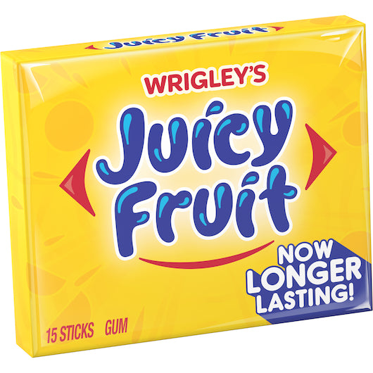 Juicy Fruit Single Serve Gum, 12 x 10 x 15 PC Case - Candy & Confections