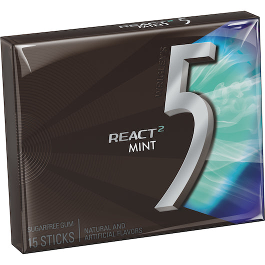 Five React Mint Gum, 12 x 10 x 15 PC Case - Candy & Confections
