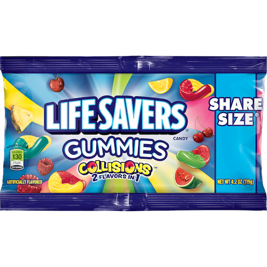 Life Savers Collisions Gummies Pouch Share Size, 6 x 15 x 4.2 oz Case - Candy & Confections