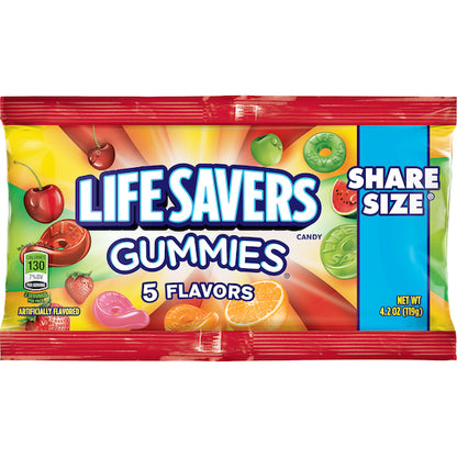 Life Savers Share Size Plain Gummies, 6 x 15 x 4.2 oz Case - Candy & Confections