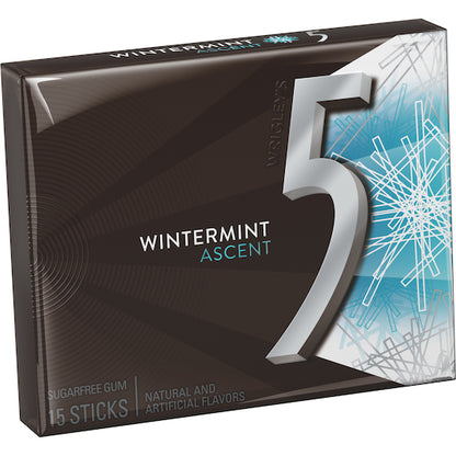 5 Gum Sugarfree Wintermint Ascent Stick Gum, 12 x 10 x 15 PC Case - Candy & Confections
