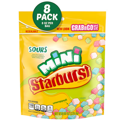 Starburst Mini Sours Stand Up Pouch, 8 x 8 oz Case - DOT product image 3