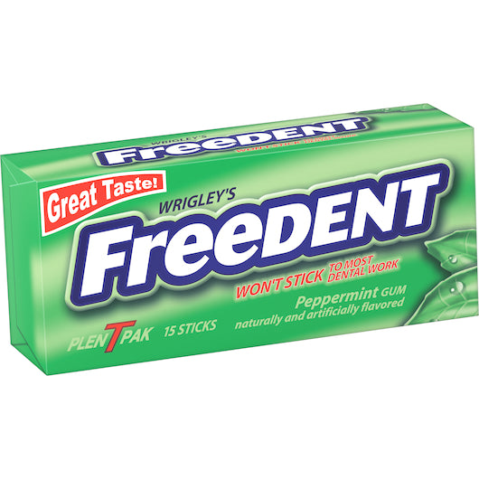 Freedent Gum Peppermint Plenty Packs, 30 x 12 x 15 PC Case - Candy & Confections