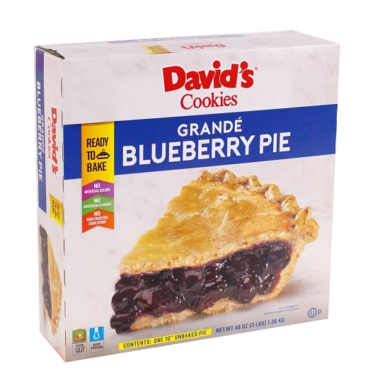 Foxtail Grande Unbaked Blueberry Pie, 6 x 48 oz Case - Popcorn, Pretzels & Snack Mix