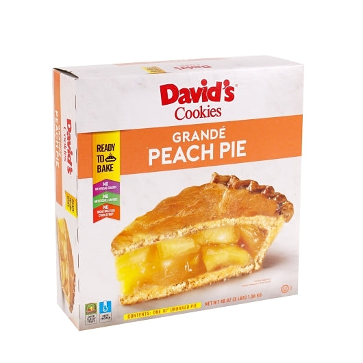 Foxtail GRANDE Unbaked PEACH PIE, 6 x 48 oz Case - Popcorn, Pretzels & Snack Mix