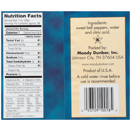 Moody Dunbar Green Peppers Green Strip, 6 x 1 each Case - Fruit & Sides