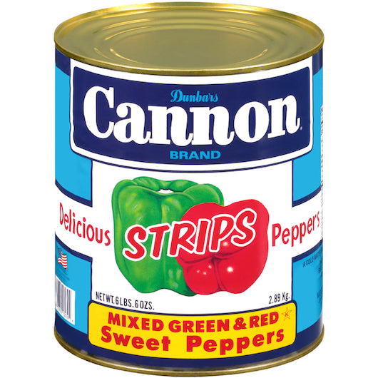 Moody Dunbar Red Peppers Strips Rd&grn Colored, 6 x 1 each Case - Fruit & Sides