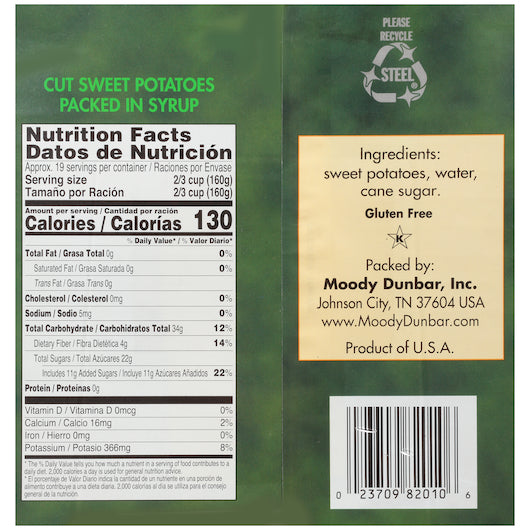 Dunbars POTATO SWEET SELECT FANCY, 6 x 108 oz Case - DOT product image 1