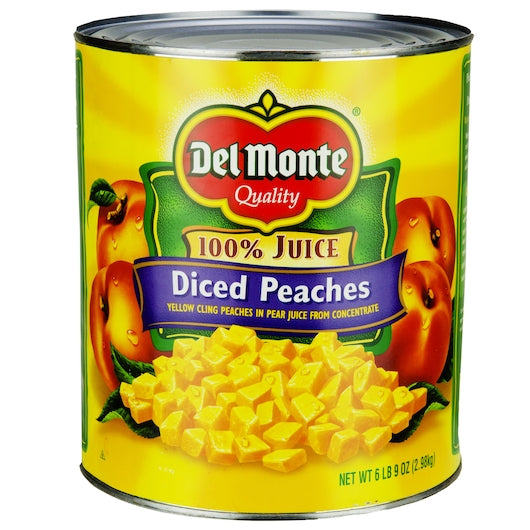 Peaches Lite Diced Yellow Peaches Diced in Juice, 6 x 105 oz Case - Dried Fruit & Fruit Snacks