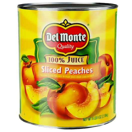 Del Monte Sliced Peaches in Pear Juice, 6 x 105 oz Case - Dried Fruit & Fruit Snacks