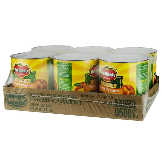 Del Monte Sliced Peaches in Pear Juice, 6 x 105 oz Case - DOT product image 5