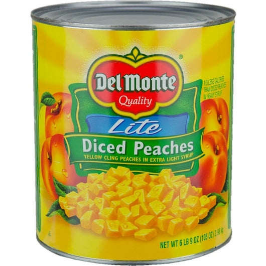 Peaches Lite Diced Peaches in Extra Light Syrup, 6 x 105 oz Case - Dried Fruit & Fruit Snacks