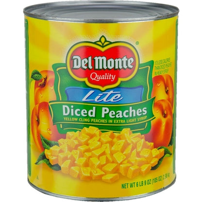 Peaches Lite Diced Peaches in Extra Light Syrup, 6 x 105 oz Case - Dried Fruit & Fruit Snacks