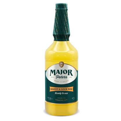Major Peters Ready to Use Sweet N Sour cocktail Mixer, 12 x 33.8 oz Case - Beverages
