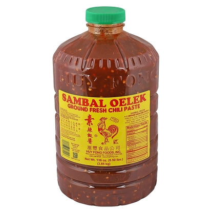 Huy Fong Ground Fresh Chili Sambal Oelek, 3 x 1 GA Case - Spices Seasonings