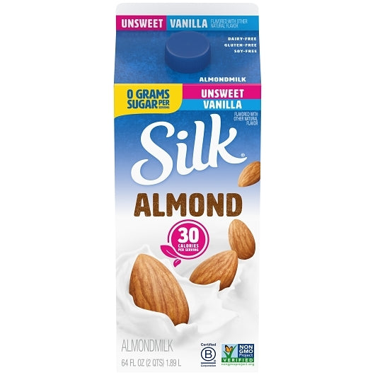 Silk Extended Shelf Life Pure Unsweetened Vanilla Almond Milk, 6 x 64 fl oz Case - DOT product image 5