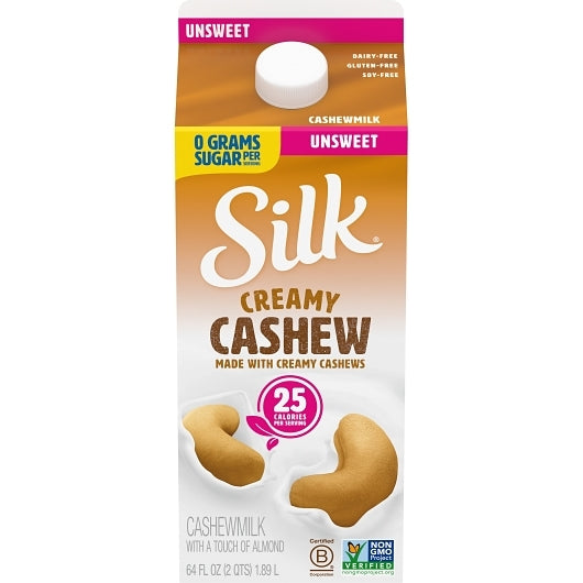 Silk Extended Shelf Life Unsweetened Cashew Milk, 6 x 64 fl oz Case - DOT product image 5