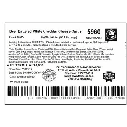 Ellsworth Creamery Beer Battered White Cheddar Cheese Curds, 4 x 2.5 lb Case - DOT product image 8