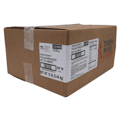Tampa Maid Italian Breaded Individually Quick Frozen Calamari, 6 x 2 lb Case - GS1 closed shipping case image