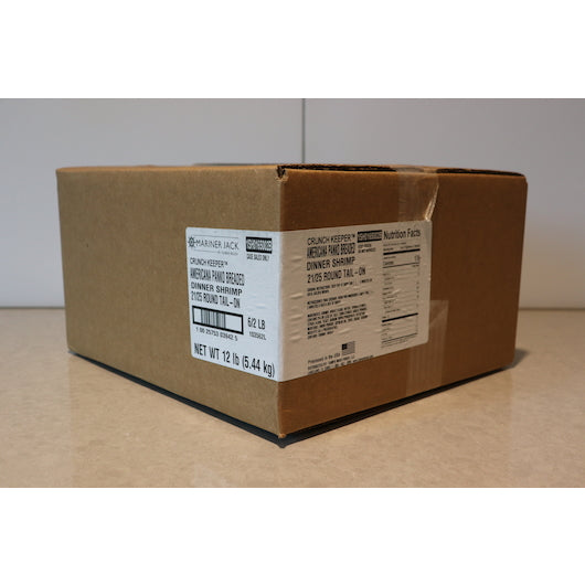 Mariner Jack Americana Panko Breaded Tail On Shrimp 21-25, 6 x 2 lb Case - Frozen Meat & Seafood