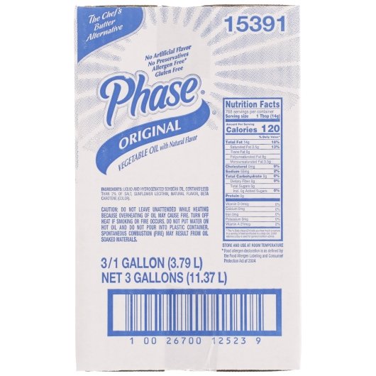 Phase Trans Fat Free Vegan Oil, 3 x 1 GA Case - DOT product image 3