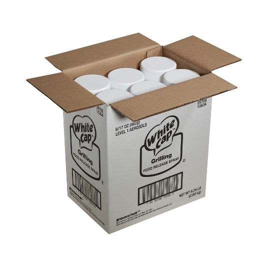 White Cap Food Release Spray Grill, 6 x 17 oz Case - GS1 open-case image