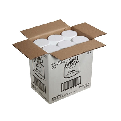 White Cap Baking Release Aerosol, 6 x 14 oz Case - GS1 open-case image