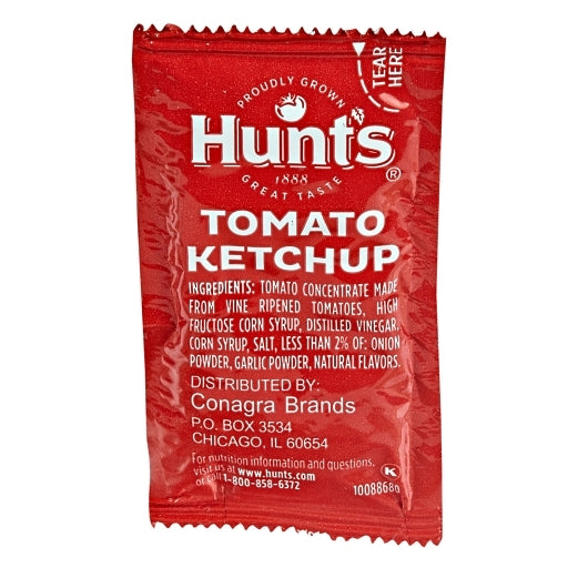 Hunt's Tomato Ketchup Single Serve Packets, 1 x 1000 x 9 GR Case - Condiments & Sauces