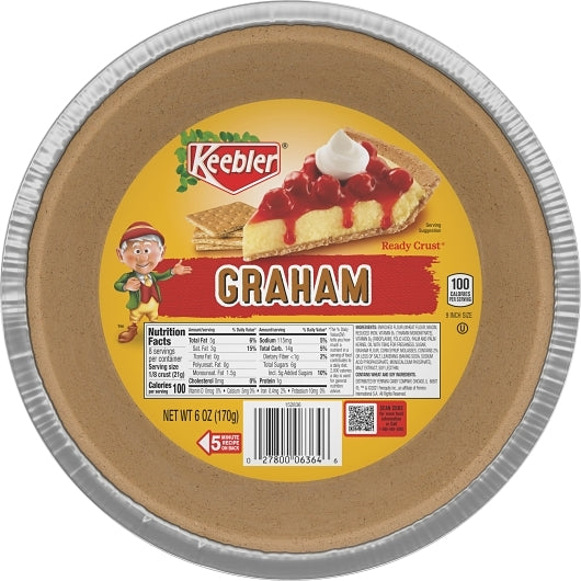 Keebler 9" GRAHAM CRACKER PIE CRUST, 12 x 6 oz Case - DOT product image 4