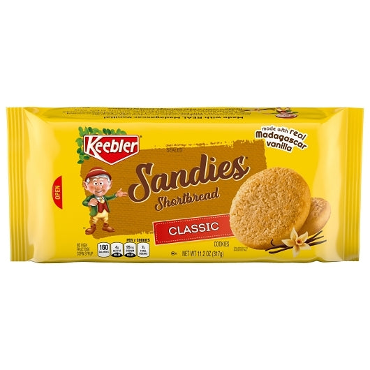 Keebler Classic Sandies Cookies, 12 x 11.2 oz Case - Bakery & Desserts
