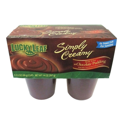 Lucky Leaf Pudding Chocolate Simply Creamy, 12 x 14 oz Case - Bakery & Desserts