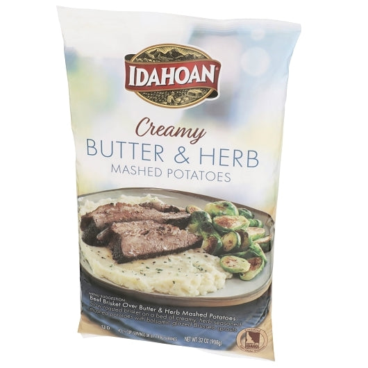 Idahoan Real Butter CREAMY Butter & Herb Mashed Potatoes, 8 x 32 oz Case - Fruit & Sides
