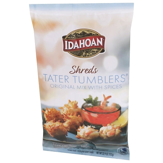 Idahoan Appetizer Potato Tater Tumblers Original Mix with Spices, 4 x 32.9 oz Case - Frozen Snacks & Appetizers