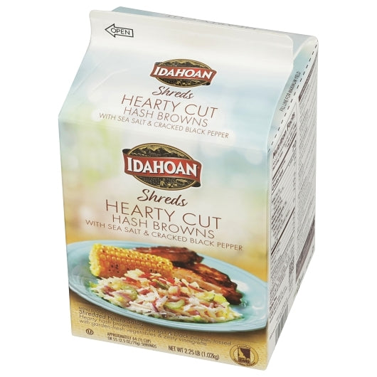 Idahoan Hearty Cut Hash Brows with Sea Salt & Cracked Black Pepper, 6 x 2.25 lb Case - Fruit & Sides