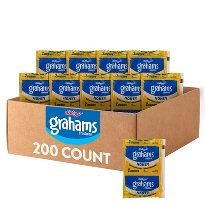 Keebler Grahams Honey Graham Crackers, 200 x 0.49 oz Case - Crackers & Grahams