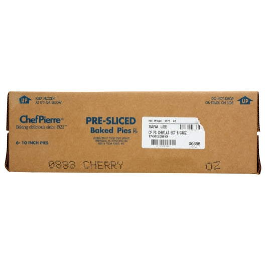 Chef Pierre 10 Inch Cherry Lattice Pie, 8 slices per pie, 6 x 2.125 lb Case - Bakery & Desserts