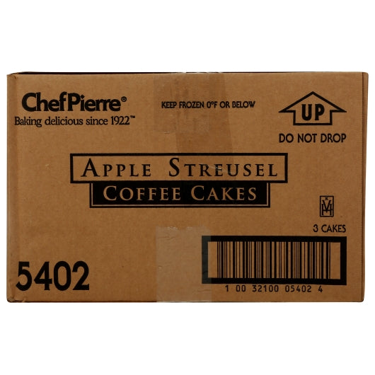 Chef Pierre 12" x 16" Apple Streusel Coffee Cake, 3 x 4.875 lb Case - DOT product image 2