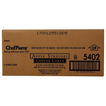 Chef Pierre 12" x 16" Apple Streusel Coffee Cake, 3 x 4.875 lb Case - DOT product image 5