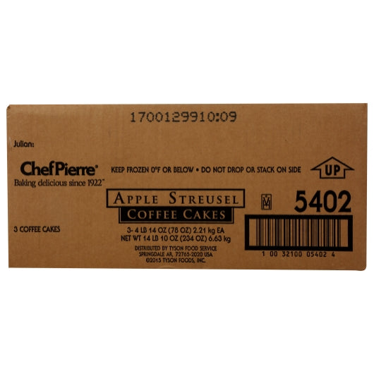 Chef Pierre 12" x 16" Apple Streusel Coffee Cake, 3 x 4.875 lb Case - DOT product image 6