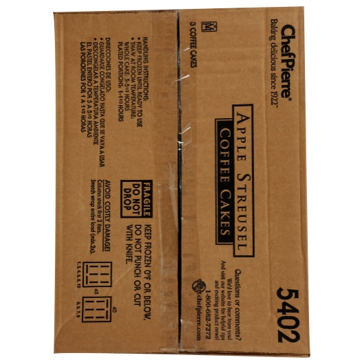 Chef Pierre 12" x 16" Apple Streusel Coffee Cake, 3 x 4.875 lb Case - DOT product image 3