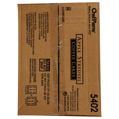 Chef Pierre 12" x 16" Apple Streusel Coffee Cake, 3 x 4.875 lb Case - DOT product image 3