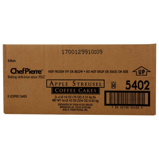 Chef Pierre 12" x 16" Apple Streusel Coffee Cake, 3 x 4.875 lb Case - DOT product image 4