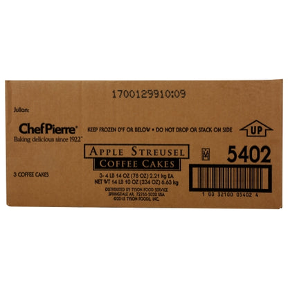 Chef Pierre 12" x 16" Apple Streusel Coffee Cake, 3 x 4.875 lb Case - DOT product image 4