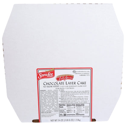 Sara Lee 9 Inch Premium Wholesome Indulgence No Sugar Added Chocolate Layer Cake, 4 x 54 oz Case - Bakery & Desserts
