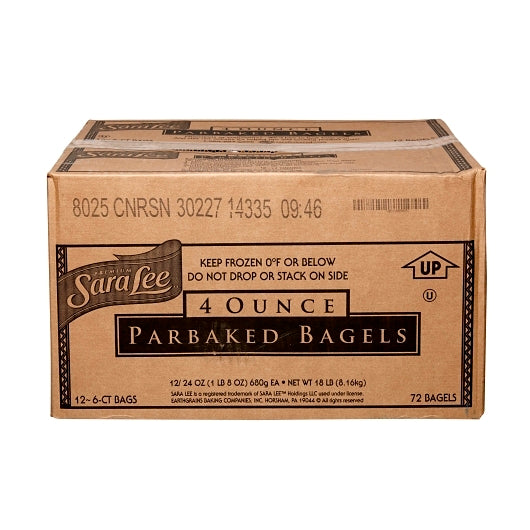 Sara Lee Parbaked Unsliced Cinnamon Raisin Bagel, 12 x 6 ct Case - Breads, Rolls & Buns