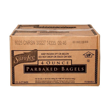 Sara Lee Parbaked Unsliced Cinnamon Raisin Bagel, 12 x 6 ct Case - Breads, Rolls & Buns