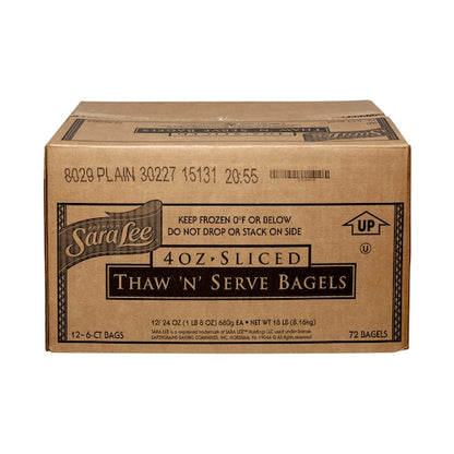 Sara Lee Thaw 'N' Serve Sliced Plain Bagel, 12 x 6 ct Case - DOT product image 4